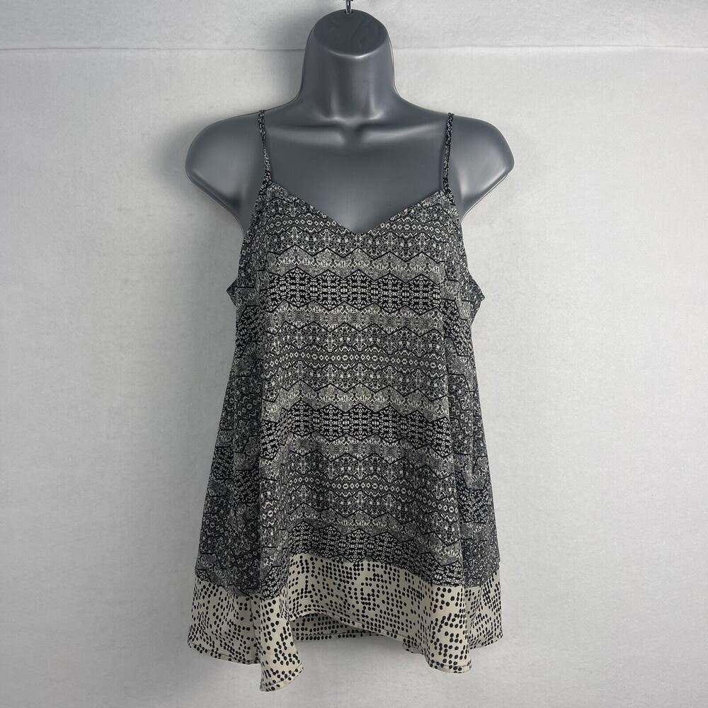 Collective Concepts Women Size M Relaxed Tank Top Boho Adjustable Strap Print
